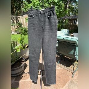 Reformation  High Rise Cigarette Jeans Charcoal  Rigid 26
